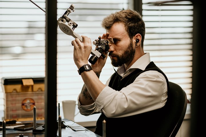 A rough diamond being polished in its final stages prior to last quality control. 
